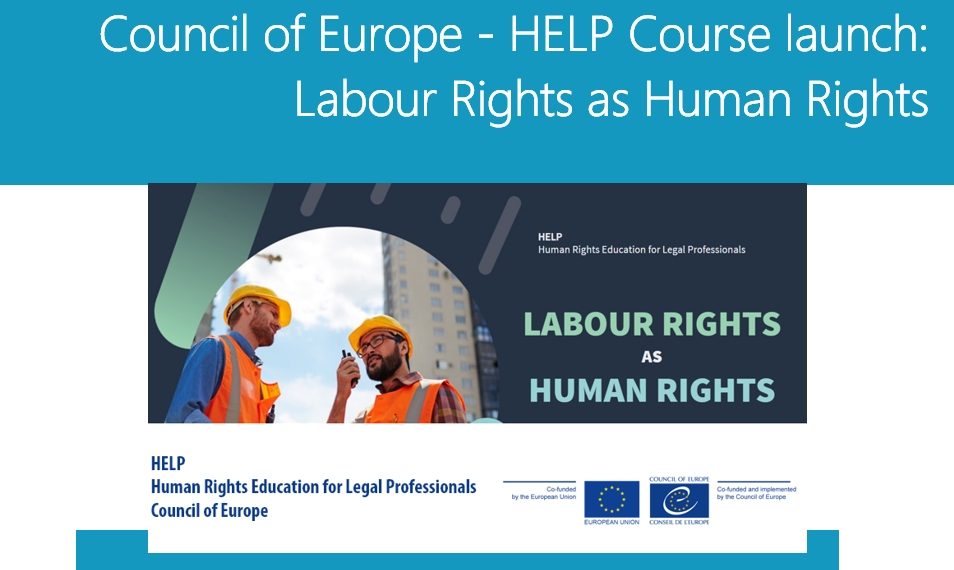 Call for participants Council of Europe launch the HELP (Human Rights